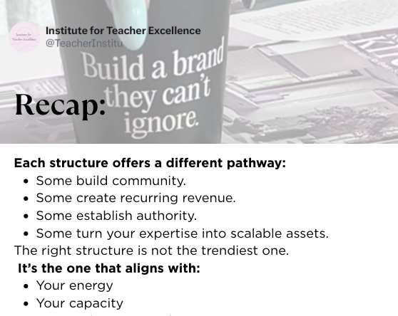 Your Teaching Business Blueprint: 20 Structures That Work